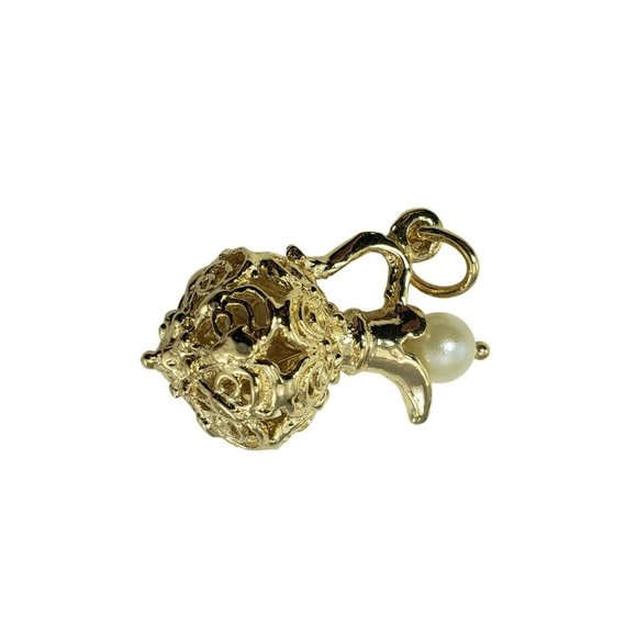 Vintage 14 Karat Yellow Gold and Pearl Pitcher Charm #11321 - Picture 3 of 7